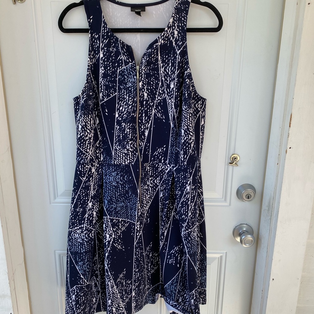 XL Blue Printed Sun Dress